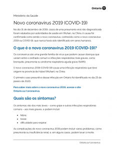 Coronavirus - COVID19- sintomas e prevenção